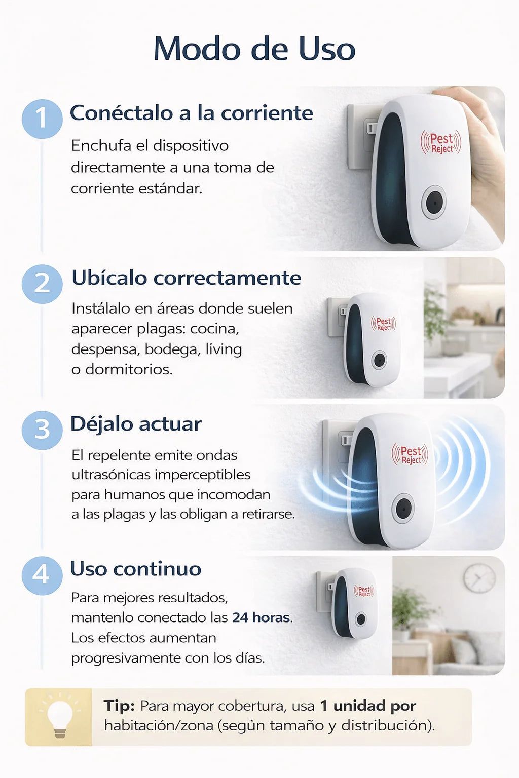 🐭🚫 Repelente Eléctrico Ultrasónico Para Ratones